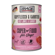 6x400g Carne de pe cap & morcovi Adult Superfood MAC's Hrană umedă pentru câini