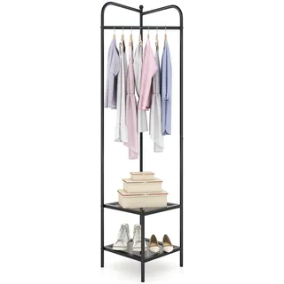 Fantask Garderobenständer 2 in 1 Schwarz