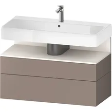 Duravit Qatego Waschtischunterbau, 1 Auszug und 1 Schublade, 990x470x590mm, Nische Weiß Supermatt, QA4395084, Farbe: Basalt Matt/mit Nischenbeleuchtung