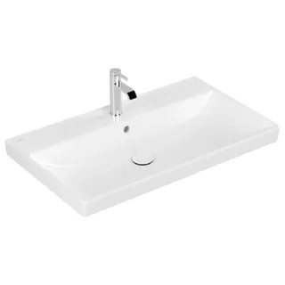 Villeroy & Boch Avento Schrankwaschtisch, 1 Hahnloch, mit Überlauf, 800x470mm, 41568001, Farbe: Weiß