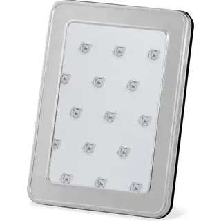Fotorahmen flach, glatt poliert, runde Ecken, 9 x 13 cm, versilbert, Aussen-D 11,5 x 15,2cm, Innen- - Silber