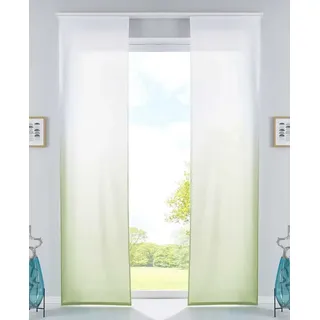 Gardinenbox Schiebegardine (2 St), Klettband, blickdicht, Microfaser, Flächenvorhänge Blickdicht Farbverlauf 85425N2 grün