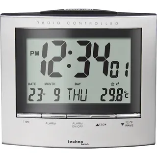 WT 280 - Funkwecker mit Datumsanzeige, Innentemperaturanzeige, Funkuhr mit manueller Einstelloption, beleuchtet