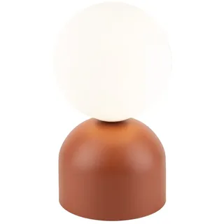 Tischlampe Glas Metall h: 21 cm Ø 12 cm klein in Rot Weiß G9 Kugel Tischleuchte