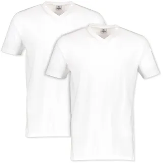 Lerros V-Shirt Spar-Set, 2 Stk. unifarben, 2-er Pack V-Shirt, weiß,