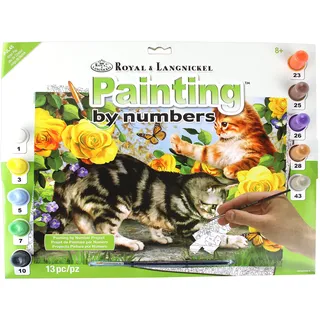 Pracht Creatives Hobby Royal & Langnickel - Malen nach Zahlen Spielende Katzen, enthält Farben und Pinsel, für Erwachsene und Kinder ab 8 Jahren