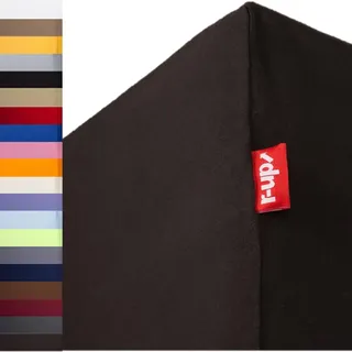 r-up Passt Spannbettlaken 180x200-200x220 bis 35cm Höhe viele Farben 100% Baumwolle 130g/m2 Oeko-TEX stressfrei auch für Boxspringbetten (anthrazit)