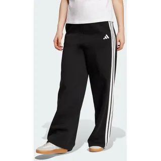 adidas Damen Women 3-Stripes Fleece Wide Pant, Black, M