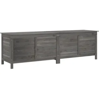 Gartentruhe Anthrazit 198,5x50x56,5 cm Massivholz Tanne - Grau