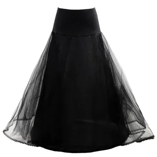 HIMRY Reifrock Petticoat Elastisch 1 Ring mit Spitze, One-Size für Gr. 32 bis Gr. 42, Unterrock Crinoline für Wedding Kleid Ballkleid Housekleid Abendkleid Brautkleid, Schwarz, KXB-0019 Black