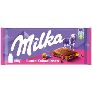 MILKA Alpenmilch Schokolade mit bunten Kakaolinsen 100 g