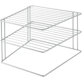 Metaltex 364002 Palio Eck-Schrankeinsatz, 2-Etagen, 25 x 25 x 19 cm, silber