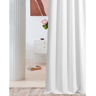 ROOM99 Vorhang mit Kräuselband Laurel 140 x 280 cm Breite x Höhe Schiebegardinen Curtain Gardine Wohnzimmer Schlafzimmer für Schinensystem Weiß, 1 Stück