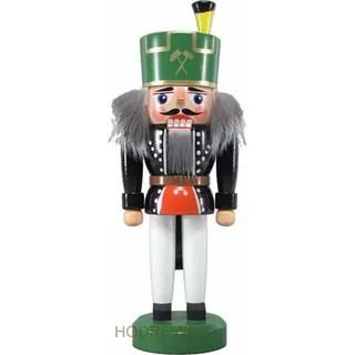 Nussknacker Bergmann mit grünem Hut 22cm NEU Nußknacker Holz Figur Erzgebirge