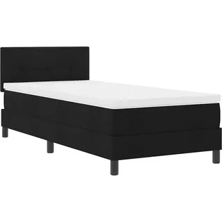 vidaXL Boxspringbett mit LED-Lichtleisten Schwarz 100 x 200 cm Stoff - Schwarz