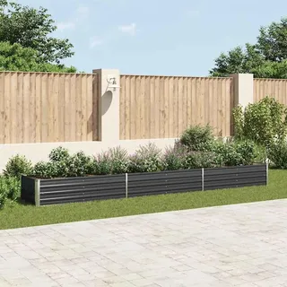 vidaXL Garten-Hochbeet Verzinkter Stahl 480x80x45 cm Anthrazit - Grau