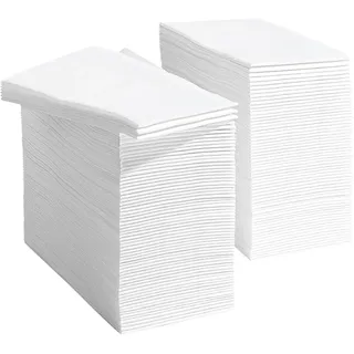 JEBBLAS Einweg-Gästetücher, Leinen-Haptik, stoffähnliche Papierservietten, weiches, saugfähiges Papierhandtuch für Küche, Partys, Badezimmer, Restaurant, Veranstaltungen, 20 x 40 cm (Weiß200)
