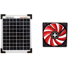 Enjoysolar Poly 5W 12V Polykristallines Solarpanel Solarmodul Photovoltaikmodul ideal für Wohnmobil, Gartenhäuse, Boot & Xilence XPF120.R 120mm Gehäuselüfter, 3PIN, rot/schwarz