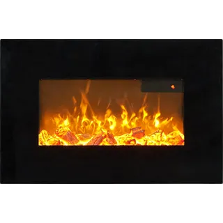 Sureflame WM-9334 Elektrischer Wandkamin mit Fernbedienung in Schwarz, 66 cm