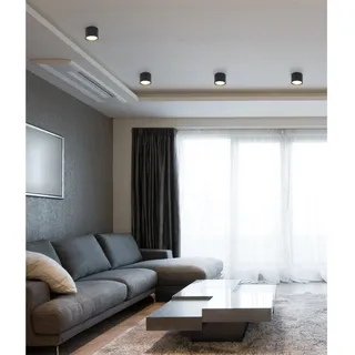 GLOBO Led-Deckenleuchte 1 rund schwarz, Metall, Glas