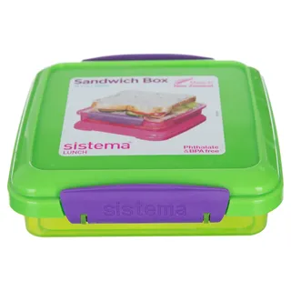 Sistema Lunch to GO Brotdose Sandwichbox | 450 ml | stapelbare Lunchbox mit auslaufsicherem Deckel | für Kinder & Erwachsene | BPA-frei | Gemischte Farben (Nicht auswählbar)