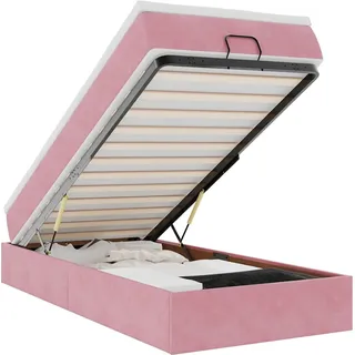 vidaXL Ottoman-Bett mit Matratze Rosa 80x200 cm Samt - Rosa