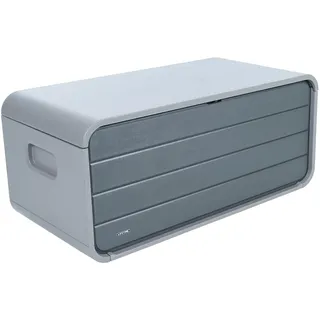 LIFETIME - Wasserdichter Außenschrank, 147x72x64 cm, 515 Liter, rechteckige Aufbewahrungsbox, UV-Schutz, Lagerbank, Spielzeugtruhe, große Möbel, Terrassenmöbel, Gartenschränke (92313)