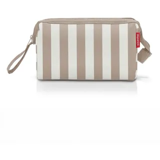 Reisenthel travelcosmetic summerstripes Coffee - Starke robuste und praktische Reisekosmetiktasche, Handschlaufe, wasserabweisendes Material