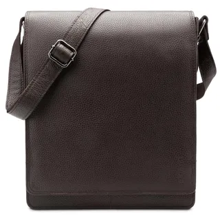 LEABAGS London Leder Umhängetasche – Vintage Messenger Bag aus Echtleder für Damen & Herren – Kleine Schultertasche im Freizeit- & Business-Stil – Crossbody Tasche Alltagstasche (Velvet Brown Rough)