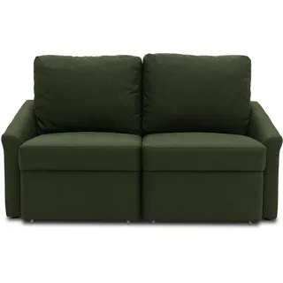 DOMO. collection Sofa Relax, 2-Sitzer Dauerschläfer, Boxspring Couch mit Schlaffunktion, Schlafsessel, Gästebett, Schlafsofa 168 x 96 x 86 cm (BxTxH), grün