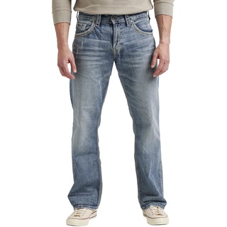 Silver Jeans Herren Gordie Loose Fit Straight Leg jeans, Helles Indigoblau, 30W / 32L EU