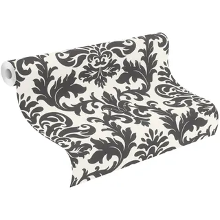 Rasch Papiertapete »Papiertapete 278507 mit Ornamenten in Schwarz und Weiß« Barock glatt Klassischer Stil