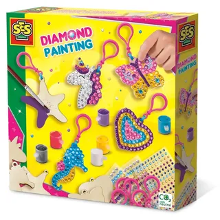 SES Creative Diamanten Mosaike Schlüsselanhänger Bastelset mehrfarbig