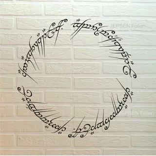 Herr der Ringe - One Ring 60cm Ein Ring sie zu knechten .. Wandtattoo Autoaufkleber - weiß matt - 60cm