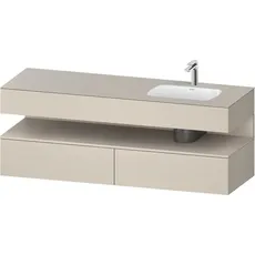 Duravit Qatego Einbauwaschtisch mit Konsolenwaschtischunterbau, 1600x550x600mm, Nische Taupe Matt, Becken rechts, QA4796091, Farbe: Taupe Supermatt/mit Nischenbeleuchtung