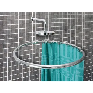 ALU RINGSTANGE Eloxiert Chrom Silber Matt RUND Ø 90 cm DUSCHVORHANGSTANGE WINKELSTANGE FÜR DUSCHVORHANG