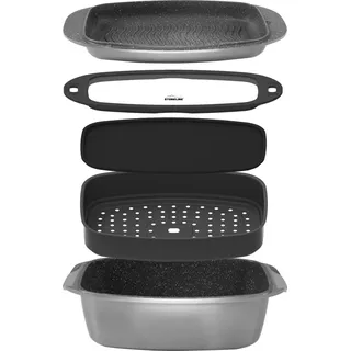 STONELINE® Bräter und Back Set 5-teilig 39x22 cm | mit Deckeln - Schwarz
