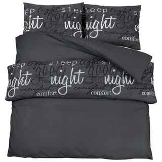 vidaXL Bettwäsche-Set Schwarz 155 x 220 cm