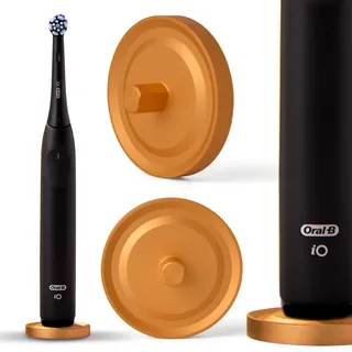 Relsy Goldener Oral-B kompatibler Elektrischer Zahnbürstenhalter, Aluminium-Halterung mit Hygienischer Tropfenauffangschale, Matt-Gold