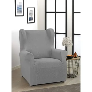 Martina Home Daytona Super elastischer Ohrensesselbezug, anpassungsfähig, Polyester Baumwolle, grau, Ohrensessel