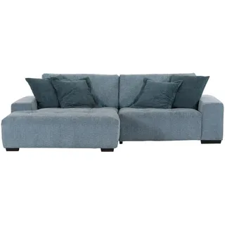Carryhome Ecksofa , Blau, Petrol , Textil , Buche , massiv , Füllung: Polyester,Polyester , Ottomane links, L-Form , 270x190 cm , Stoffauswahl, seitenverkehrt erhältlich, Rücken echt , Wohnzimmer, Sofas & Couches, Wohnlandschaften, Ecksofas