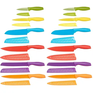 Amazon Basics Messer-Set, bunt, 12-teilig (Packung mit 2)