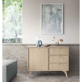 Kommode Sideboard Forest 106x38x80cm beige Herringbone Skandi - Beige