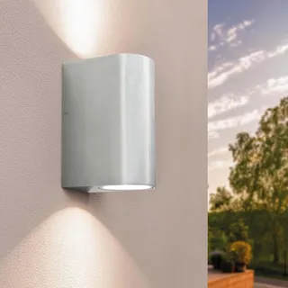 Ledvion Santa Barbara, LED Wandleuchte Außen Grau Rund, Für Zwei RVS Up&Down, Außenwandleuchte, Wandlampe, Außenlampe, IP54, GU10