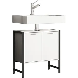 VCM »Holz Badunterschrank Edino Drehtüren«, weiß,