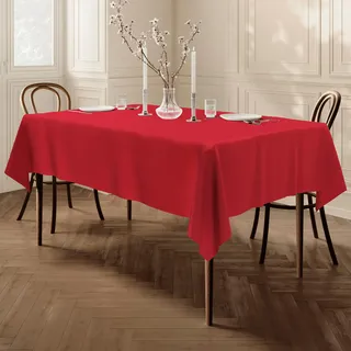 Qualitäts Tischdecke Textil Eckig 150 x 250 cm, Farbe wählbar Rot