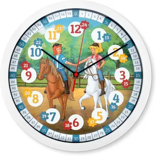 Wall-Art Wanduhr Kinder Bibi & Tina Beste Freundinnen Ø 29 cm Bunt