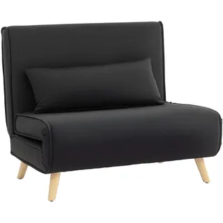 Homcom Einzelschlafsofa mit Verstellbarer Rückenlehne Schwarz