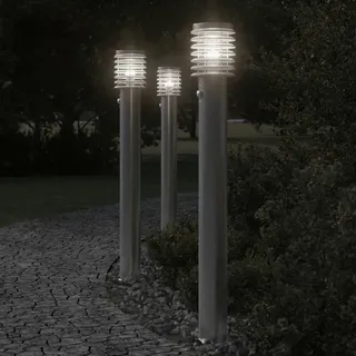 vidaXL Wegeleuchte mit Bewegungsmelder Silbern 110 cm Edelstahl - Silber