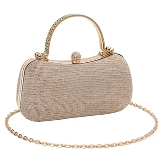 RPAEOY Clutch Damen Abendtasche Klein Elegant Handtasche Glitzer Hochzeit Braut Clutches Goldene Kette Abendhandtasche Party Tasche Klein Hochzeitsgast